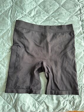 Thigh Society Black High-Waist Bike Shorts with Side Pocket